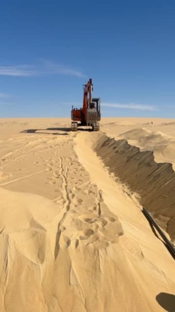 Preparing the irrigation route across the land